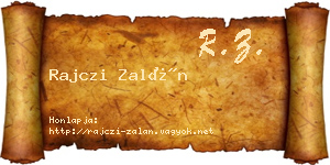 Rajczi Zalán névjegykártya